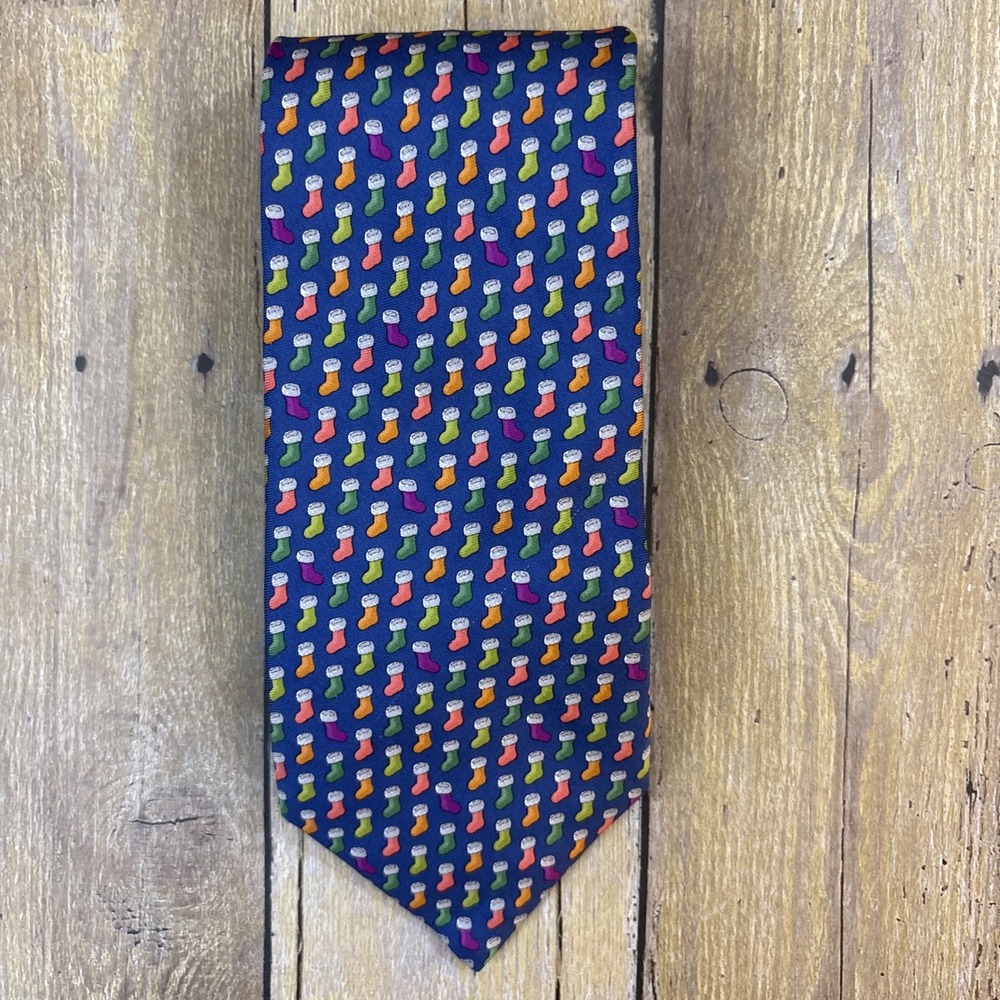 Brooks Brothers Makers Tie Silk Christmas Stockings